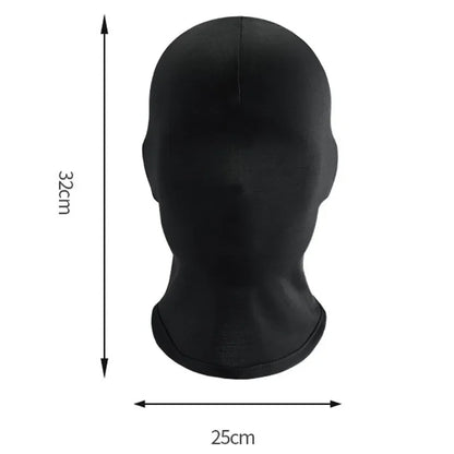 Black Full Face No-Hole Balaclava Hat – Unisex Army Tactical UV Protection Ski Mask for Bike & Motorcycle