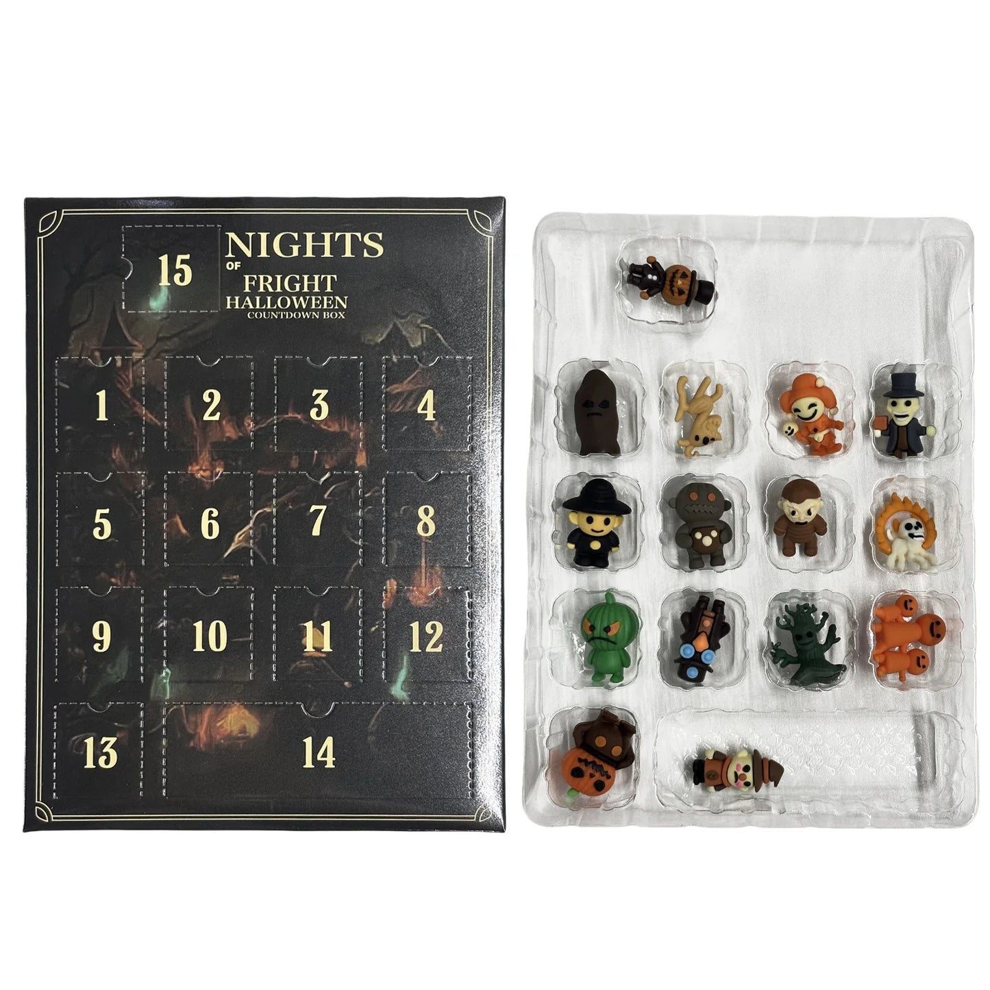 Halloween Advent Calendar - 7/15/31-Day Countdown with Collectible Eerie Figurines Gift Box