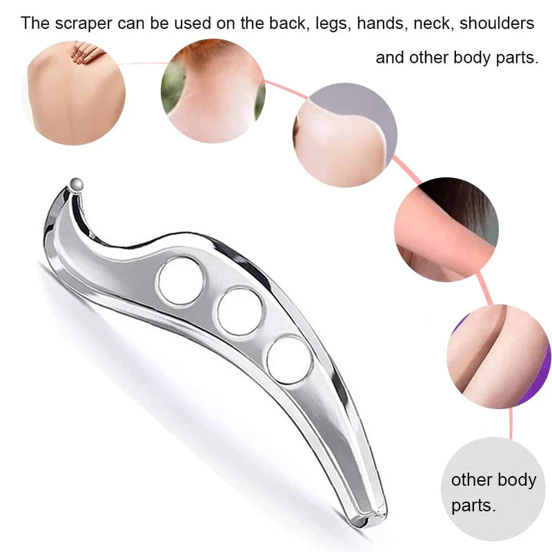 Stainless Steel Gua Sha Tool — Massage Scraping Board for Pain Relief, Myofascial Release & Physical Therapy