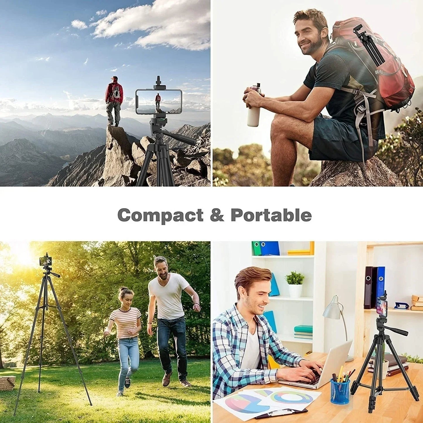 100cm Phone Tripod Stand – Video Recording Tripod with Bluetooth Remote, Universal Camera & Phone Photography Stand