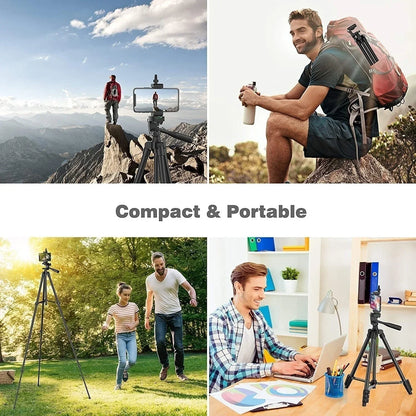 100cm Phone Tripod Stand – Video Recording Tripod with Bluetooth Remote, Universal Camera & Phone Photography Stand
