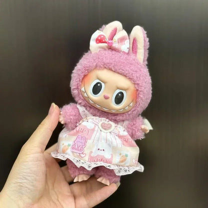 Mini Plush Doll Clothes Set – Kpop EXO Labubu Idol Overalls Outfit for 15-17cm Dolls, Clothing Gift