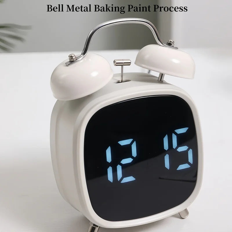 LED Digital Alarm Clock – Voice Control, Date & Temperature Display, Adjustable Brightness & Snooze, 12/24H Table Clock