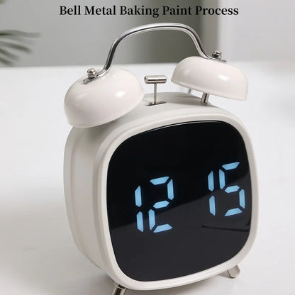 LED Digital Alarm Clock – Voice Control, Date & Temperature Display, Adjustable Brightness & Snooze, 12/24H Table Clock