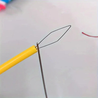 Cylindrical Colorful Needle Threader – DIY Sewing Accessories for Threading Needles, Beading & Sewing Tools