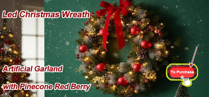 2.7M Christmas Garland – Artificial Pine Rattan Wreath for Tree, Home, Wall, Door & Fireplace Decor