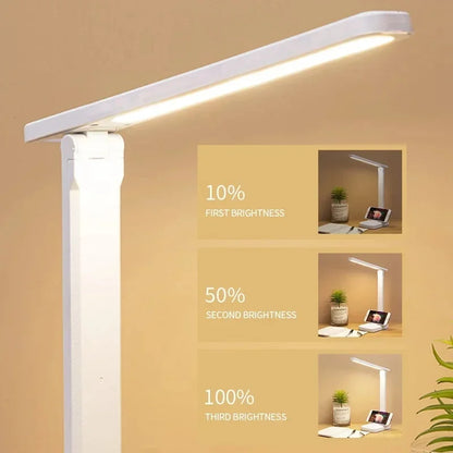 Folding LED Desk Lamp – Touch Dimmable Eye Protection Night Light for Bedroom, Bedside & Study with USB Plug-in