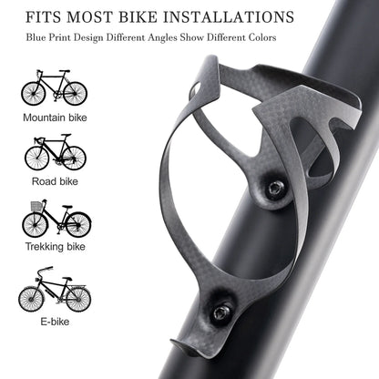 3K Carbon Fiber Bicycle Water Bottle Cage: Matte Black Holder for MTB and Road Bikes, Lightweight (16±2g), No Logo