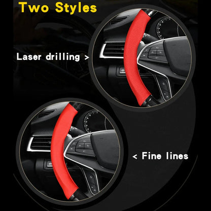 Universal Car Steering Wheel Cover — Carbon Fiber Leather, 3D Anti-Slip, Simple & Stylish Car Accessory