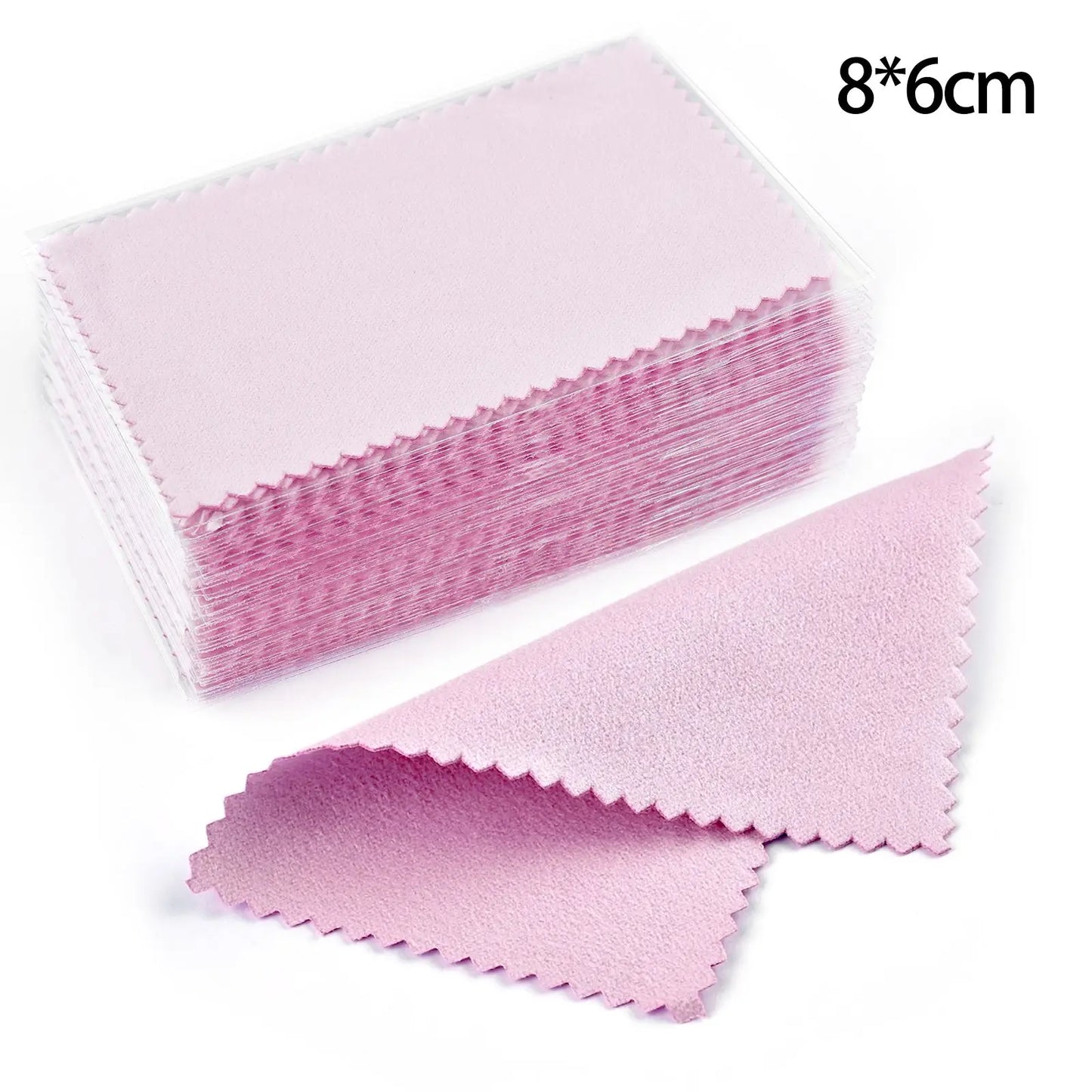 50pcs Silver Polishing Cloths – Soft Cleaning Wipes for Necklaces, Rings & Jewelry Care (10x6.5cm & 8x8cm)