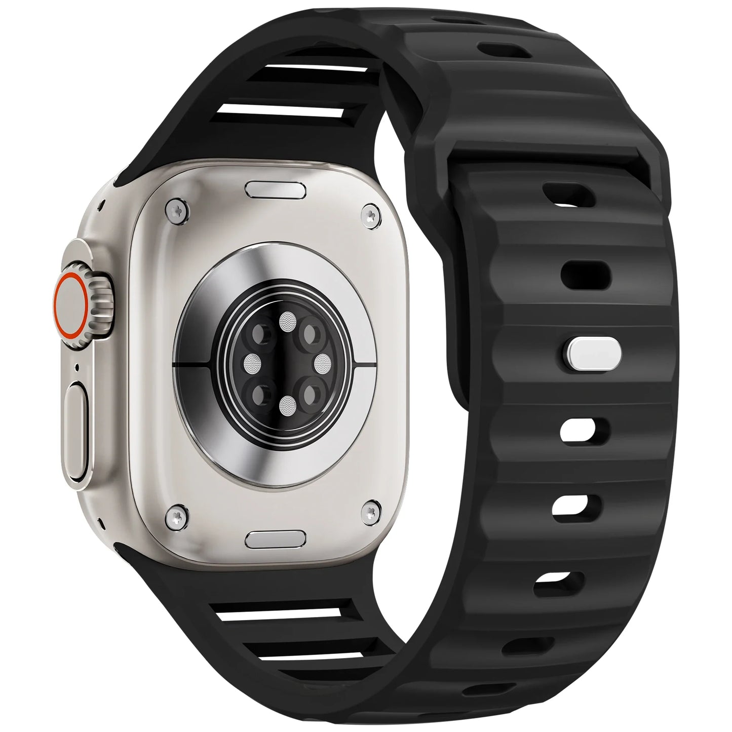 Sport Silicone Strap for Apple Watch - Compatible with Ultra 49mm, 45mm, 44mm, 42mm, Series 9, 8, 7, 6, SE, 5, 4, Wrist Band Bracelet