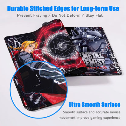 Fullmetal Alchemist XXL Gaming Mouse Pad – Large Anti-Slip Keyboard Desk Mat for Home & Office