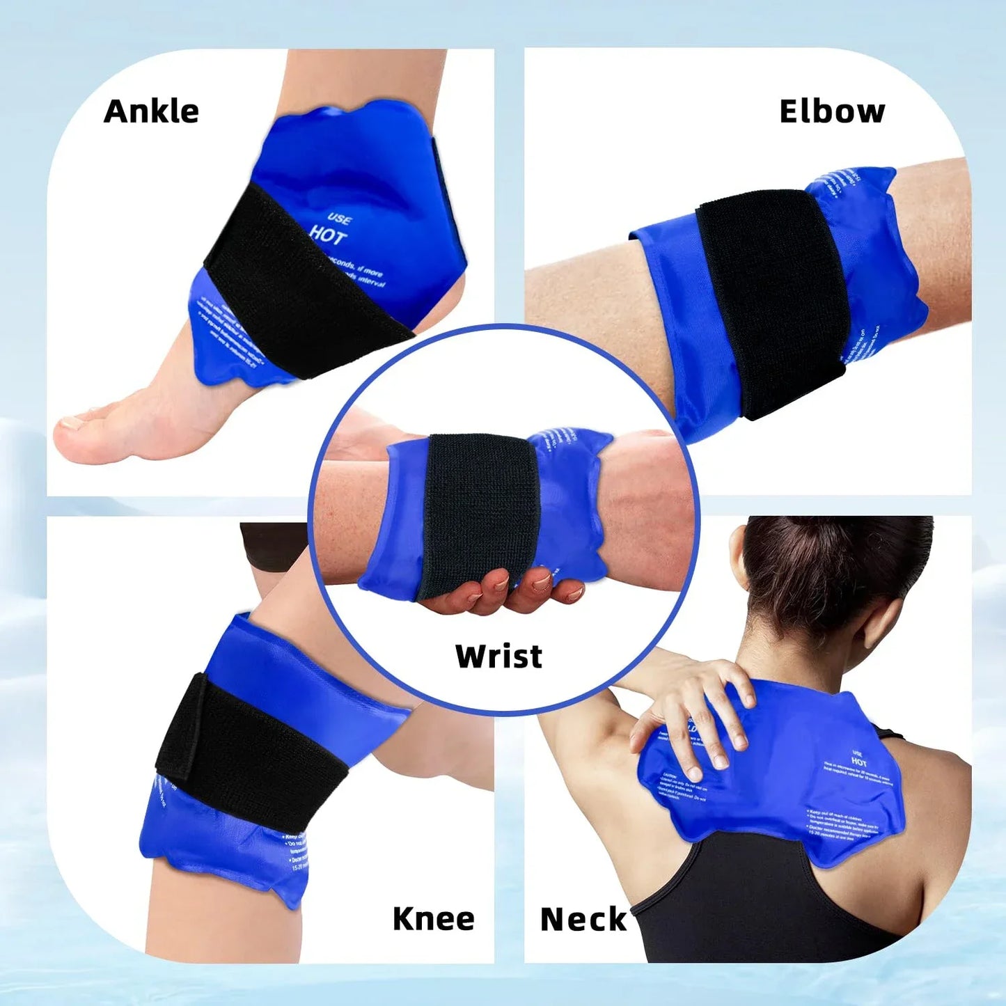 Ankle Brace Ice Pack Wrap — Hot & Cold Therapy Gel Pack for Pain Relief and Sprains