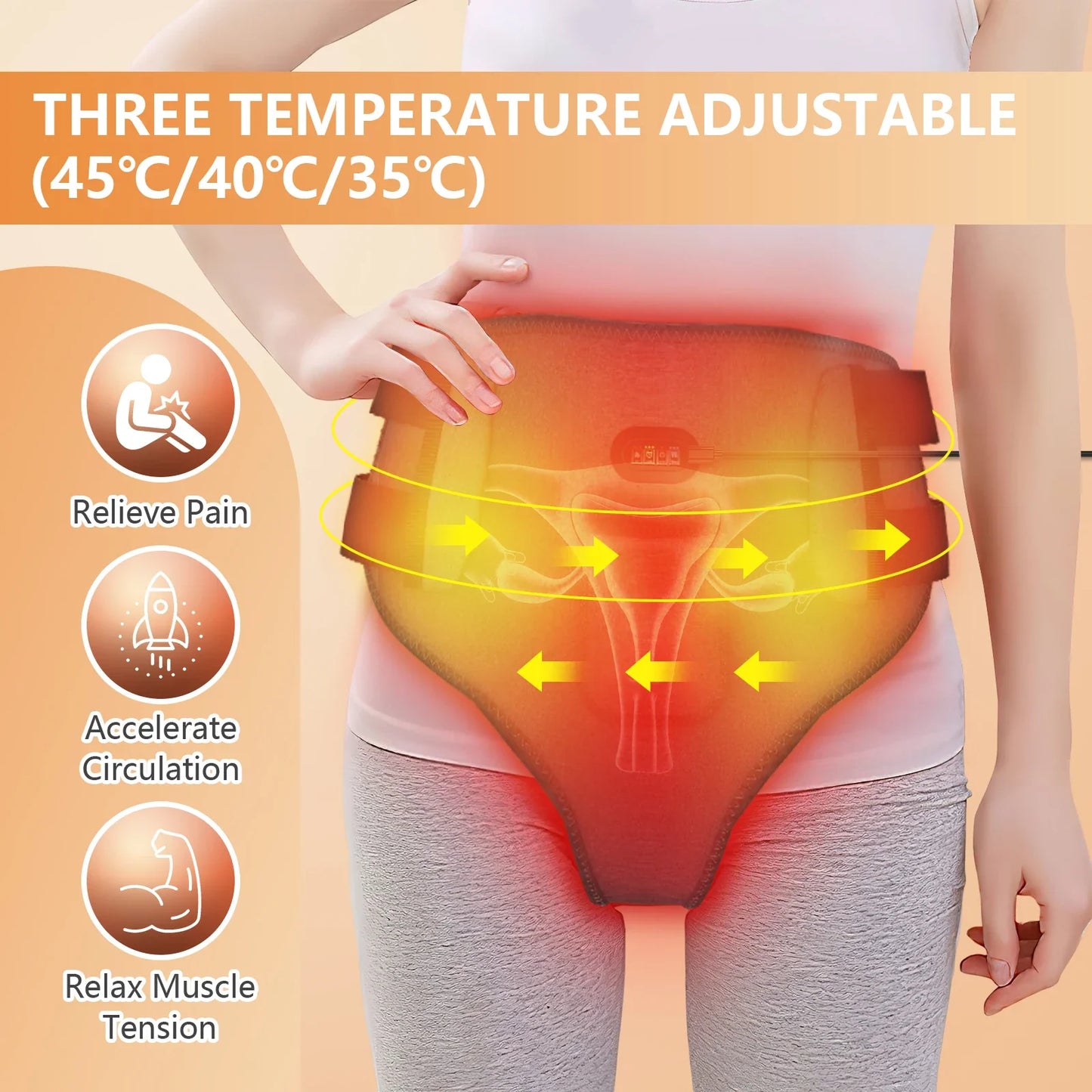 162-LED Red Light Therapy Device – 660nm Vaginitis & Menstrual Pain Relief Massager for Stomach and Waist