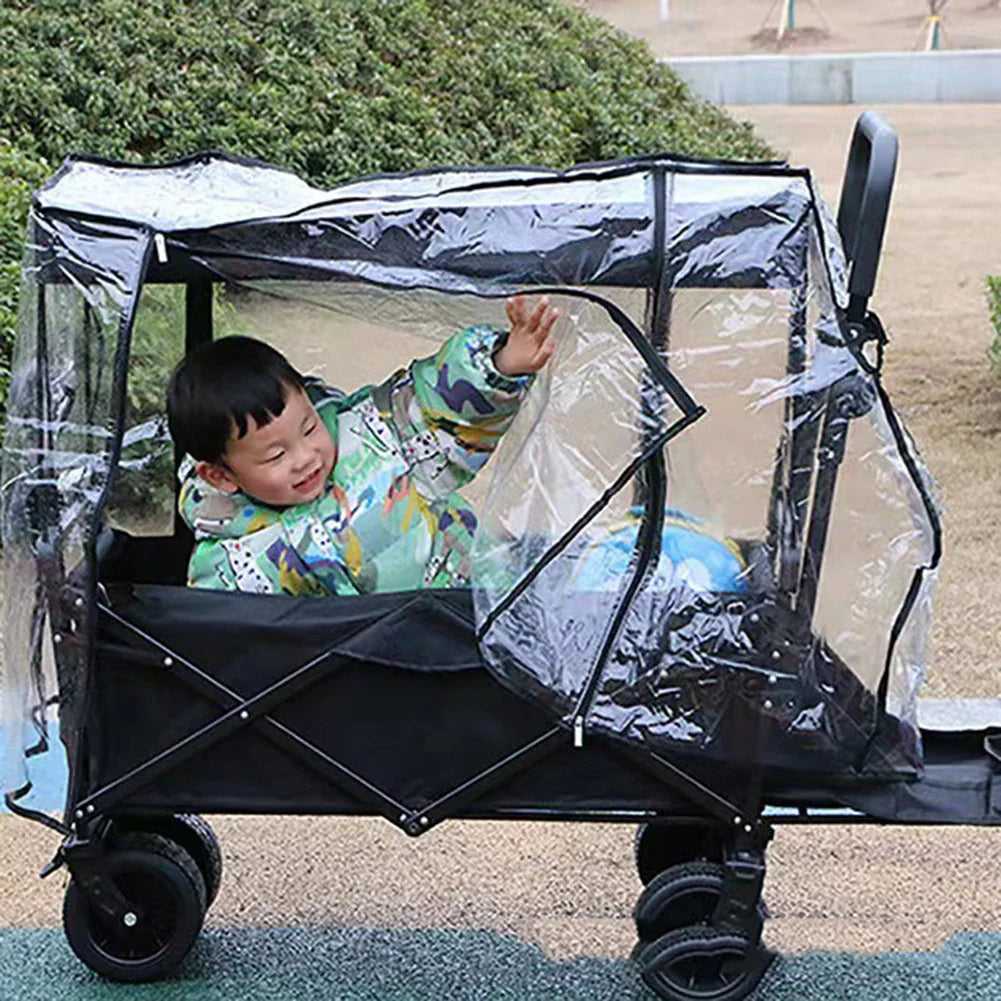 Waterproof PVC Rain Cover for Camping Trolley Folding Garden Picnic Wagon Stroller 91x51x74cm
