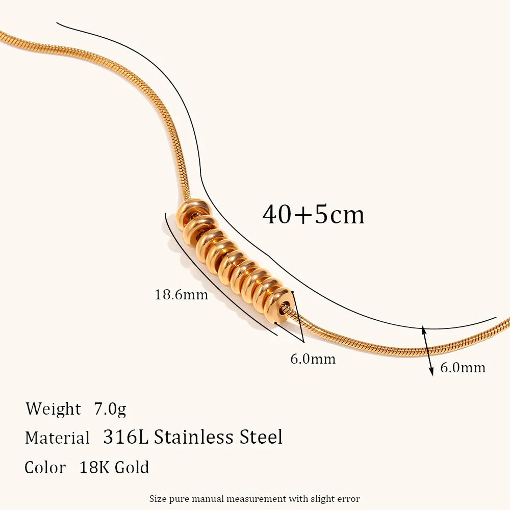La.Muses Gold & Silver Beans Pendant Necklace – Premium Stainless Steel Fashion Jewelry for Women, Trendy 2024 Design