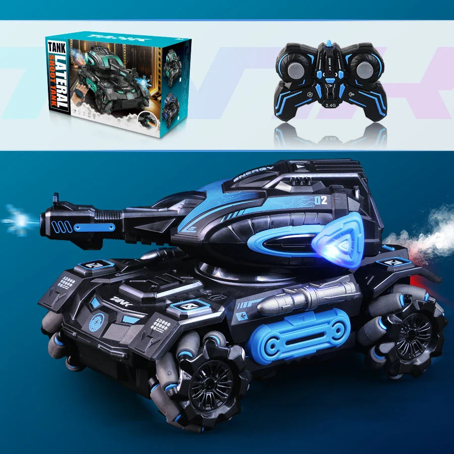 RC 2.4G Spray Car – Four-Wheel Stunt Water Polo Tank Toy for Boys, Remote Control Vehicle (Watch Sold Separately)