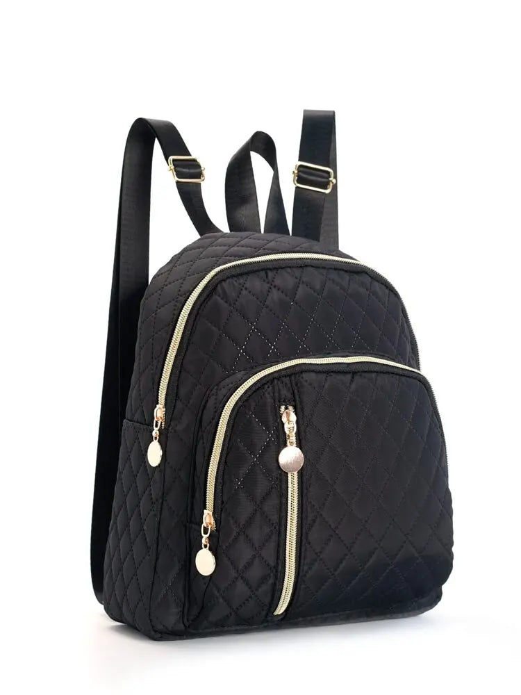 Quilted Pattern Classic Backpack - Stylish and Durable Design