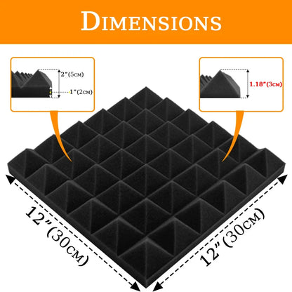 TOUO Acoustic Foam Panels 6–48 Pack Studio Soundproof Wall Panels – Sound Absorbing Sponge for Home, KTV & Recording Rooms