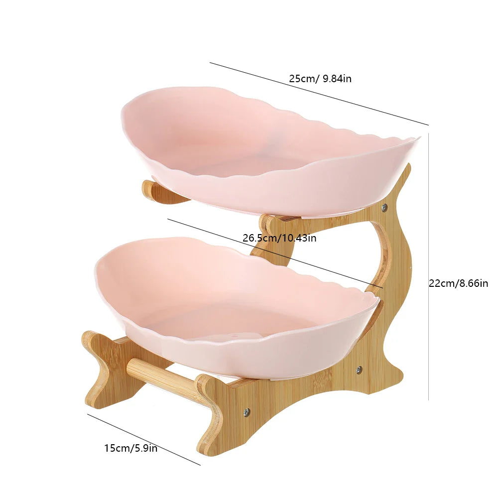 2/3 Layer Plastic Fruit Plate – Modern Snack Dish, Candy Dish & Cake Stand for Home & Living Room