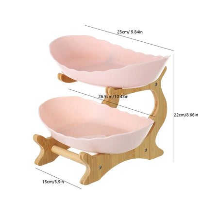 2/3 Layer Plastic Fruit Plate – Modern Snack Dish, Candy Dish & Cake Stand for Home & Living Room