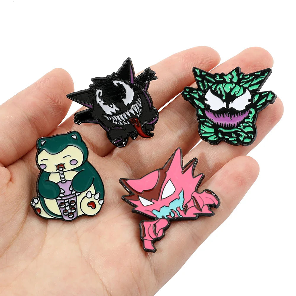 Gengar Cartoon Enamel Brooch — Anime Lapel Pin for Backpack Accessories, Fan Collection & Jewelry Gift