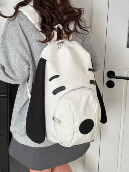 Cute Dog Canvas Backpack 2025 — Korean-Style Portable Student Travel Bookbag
