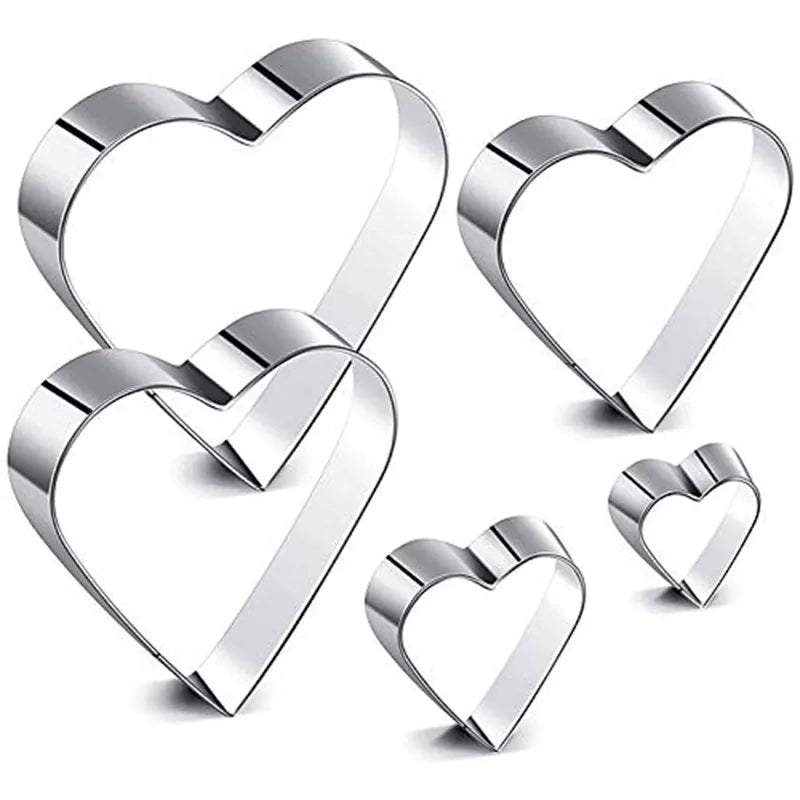 DIY Love Heart Stainless Steel Cookie Cutter Mould - Biscuit Mold for Fondant, Pastry, Cake Decorating, and Baking Tools in the Kitchen Bakeware