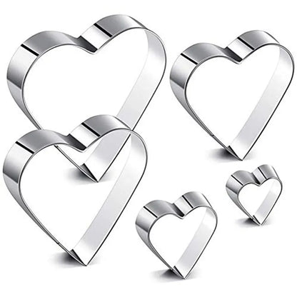 DIY Love Heart Stainless Steel Cookie Cutter Mould - Biscuit Mold for Fondant, Pastry, Cake Decorating, and Baking Tools in the Kitchen Bakeware