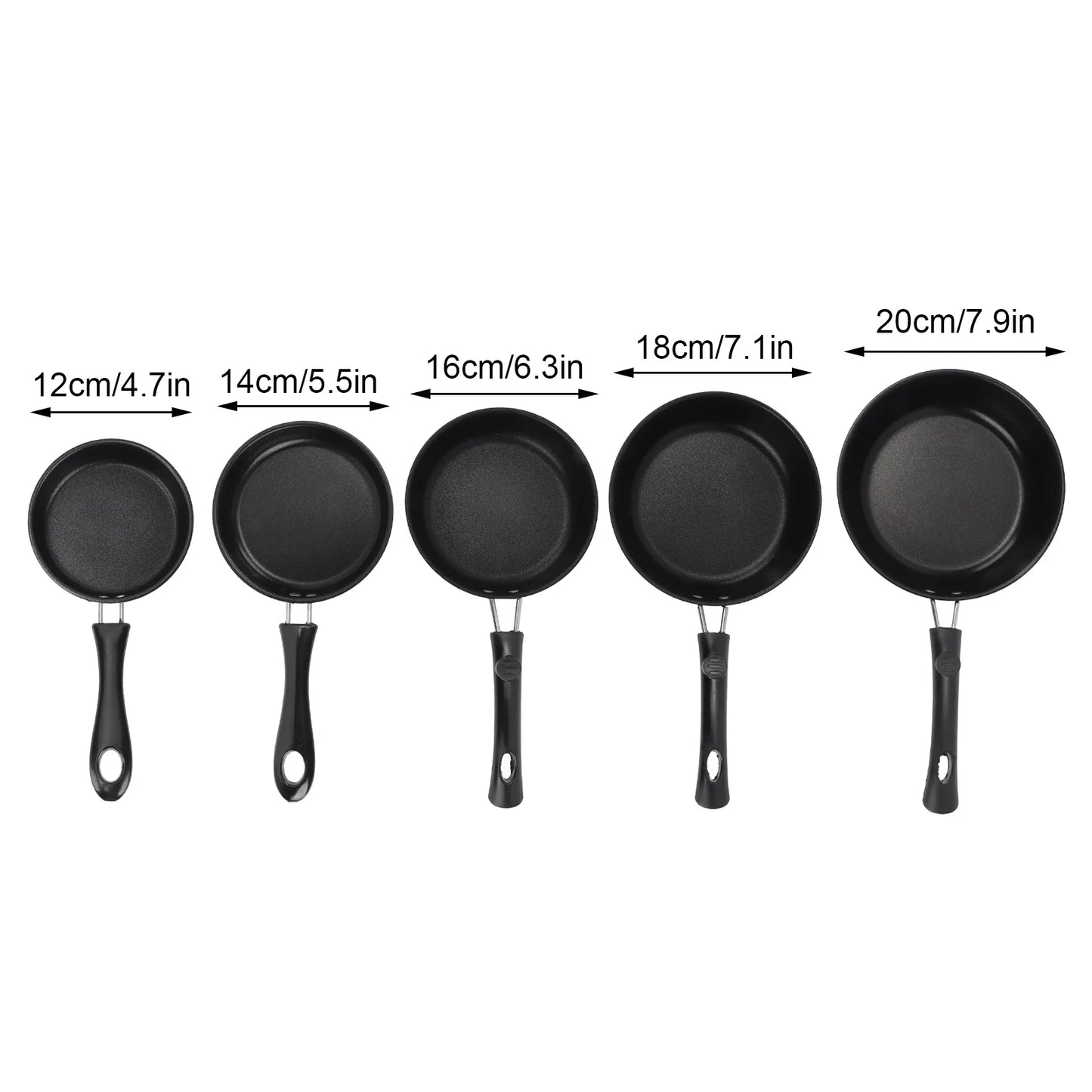 12–20cm Mini Non-Stick Frying Pan – Thickened Stainless Steel Skillet for Gas & Induction Cooking