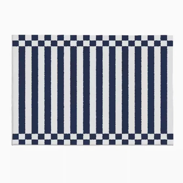 Light Luxury Black & White Plaid Rug — Fluffy Soft Carpet for Bedroom, Living Room, Study, and Home Decor