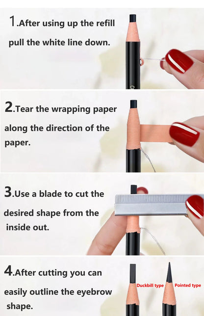 Tear-Off Pull Line Eyebrow Pencil – No Sharpening, Natural Color, Sweat & Smudge Proof Eyebrow Pencil
