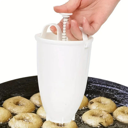 Manual Donut Maker Mold – Easy Fast Doughnut & Waffle Dispenser Machine for Home Baking, Lightweight Plastic Deep Fry Tool