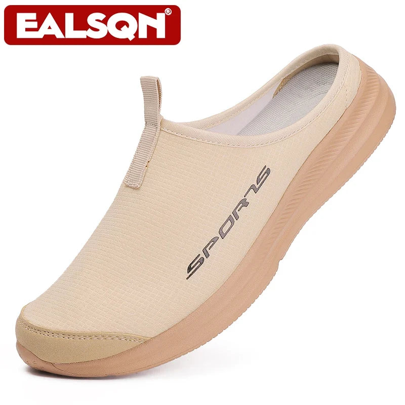 Men's Summer Half-Slip Shoes - Soft Sole Casual Flat Bottom Lightweight Sneakers