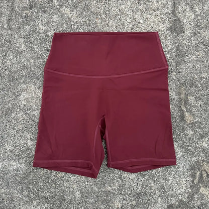 Women’s Solid Color Yoga Shorts – Compression Sport Leggings, Sweat-Wicking Training & Cycling Shorts with Pocket