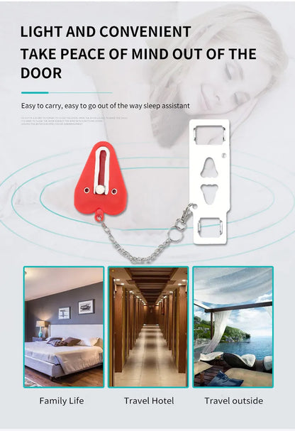 Double Hole Portable Door Lock - Metal Safety Latch for Home, Hotel, and Room Security - Anti-Theft Lock