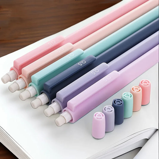 12/6-Piece Pastel Mechanical Pencil Set – Cute Aesthetic Retractable Colored Pencils