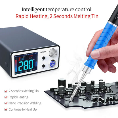 AIXUN T3A/T3B Intelligent Soldering Station – Rework Station for PCB & BGA Soldering with T115/T210/T245/T12 Tools