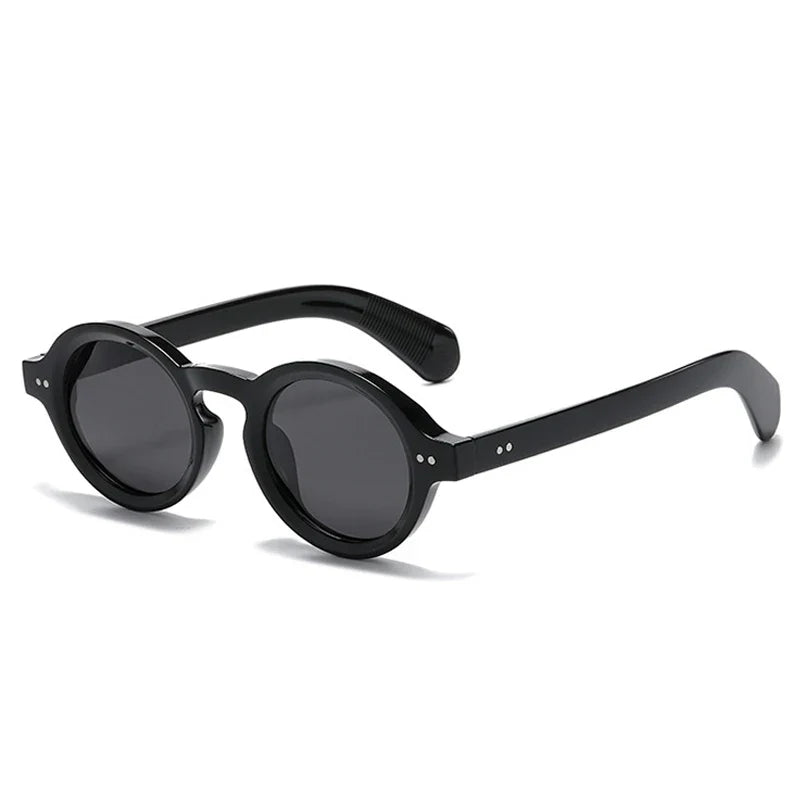 SO&EI Retro Polarized Sunglasses - Round Fashion Shades with Rivet Decor, UV400 Protection & Leopard Punk Style for Women & Men