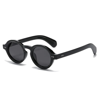 SO&EI Retro Polarized Sunglasses - Round Fashion Shades with Rivet Decor, UV400 Protection & Leopard Punk Style for Women & Men
