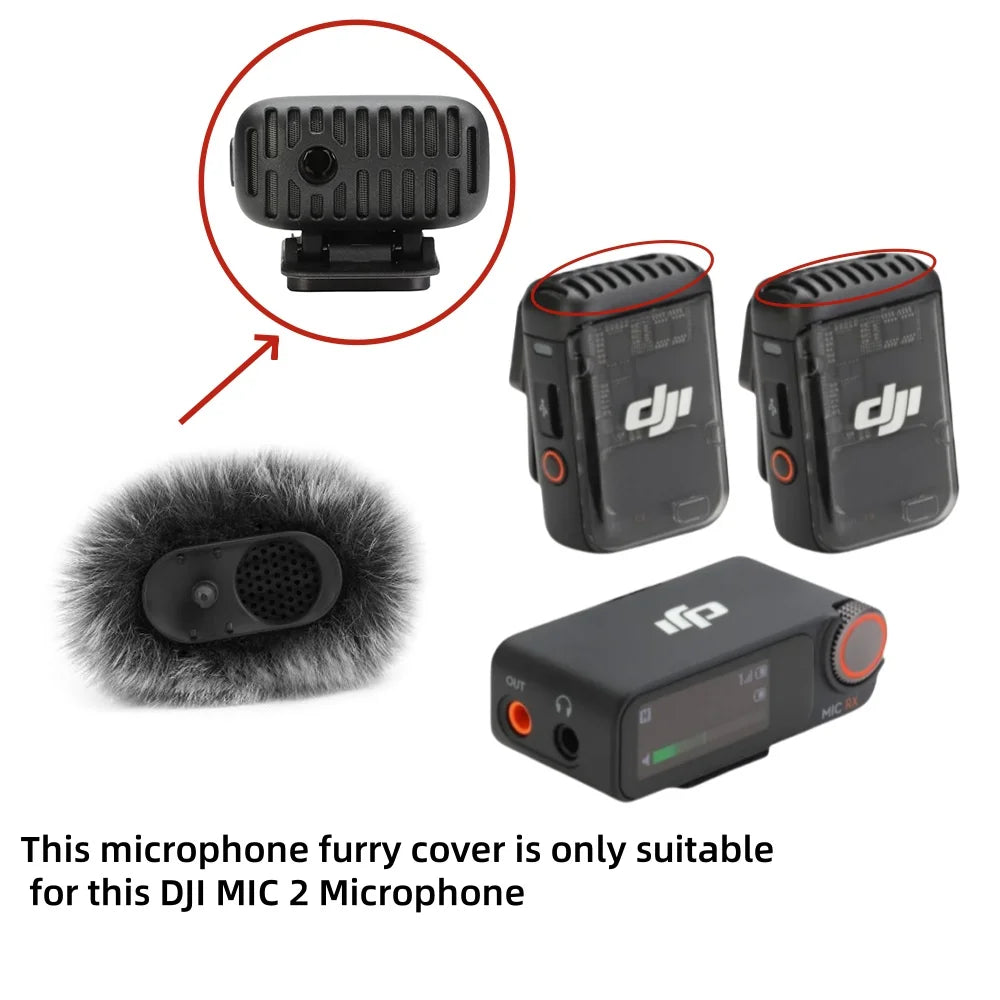 Furry Windscreen for DJI MIC 2 – Lavalier Microphone Wind Muff for Noise Reduction