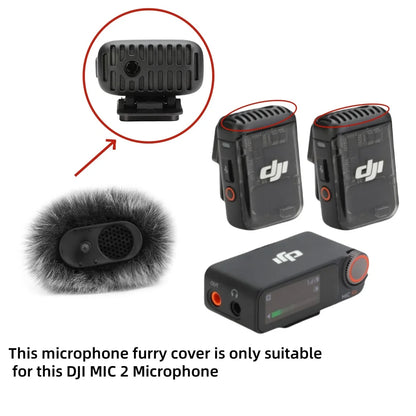 Furry Windscreen for DJI MIC 2 – Lavalier Microphone Wind Muff for Noise Reduction