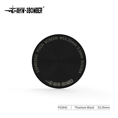MHW-3BOMBER Espresso Puck Screen – 51/53/58.5mm Reusable Stainless Steel Coffee Filter, 0.8/0.2mm Thickness Coffee Tool
