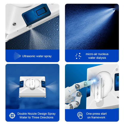 Liectroux YW509 Window Cleaning Robot - Dual Water Spray, Smart Navigation, Laser Sensor - For Home Glass, Floor and Wall Cleaning