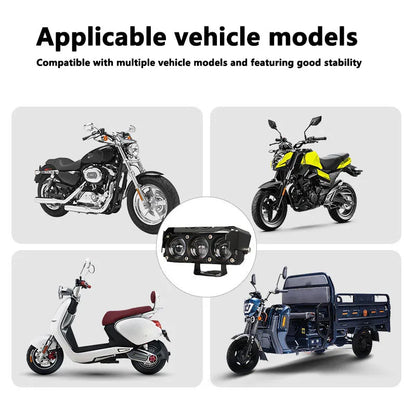 12V/24V Mini Lens LED Headlight – Dual Color Hi/Low Beam Motorcycle & Vehicle Fog Light