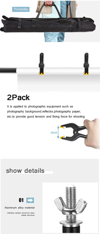Photography Studio Backdrop Stand — Photo & Video Background Support System Kit