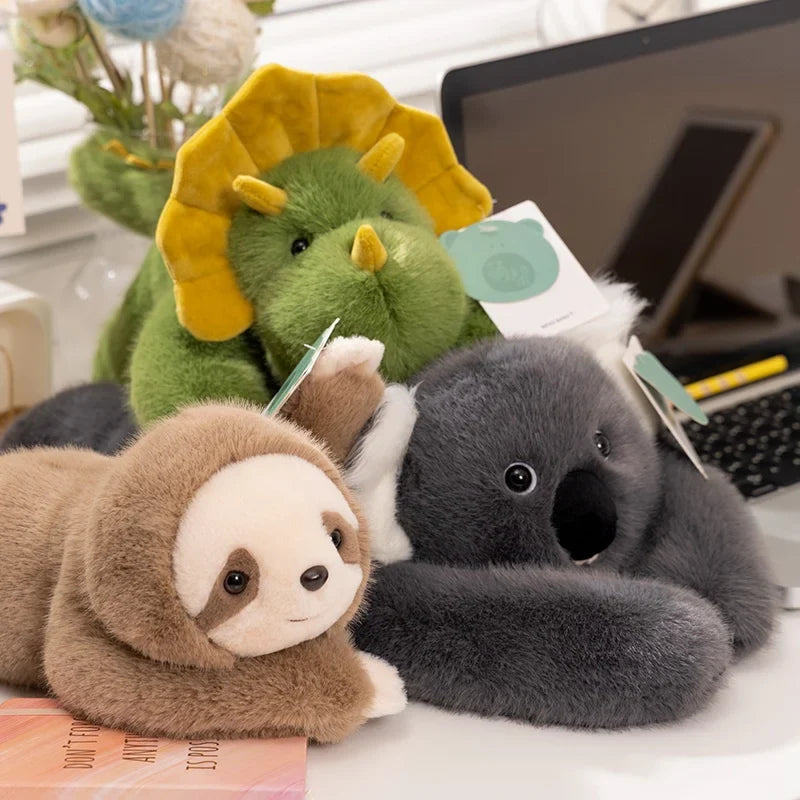 Long Arm Weighted Plush Animal – Soft Fluffy Stuffed Raccoon, Koala, Bear & Giraffe Pillow Toy