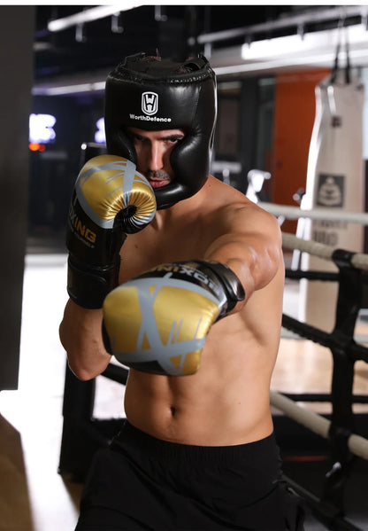 WOSWEIR Kickboxing Helmet – PU Protective Gear for Karate, Muay Thai, MMA, Sanda & Boxing – Adult & Kid Training Equipment