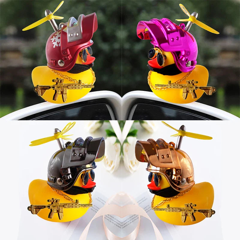 Yellow Duck Helmet Motor Accessory for Bikes and Cars - Quirky Duck Car Interior Decoration Without Lights