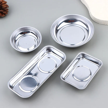 Stainless Steel Magnetic Parts Tray - 4 Inch & 6 Inch Bowl Organizer for Bolts Nuts Screws Hardware Storage Home Office